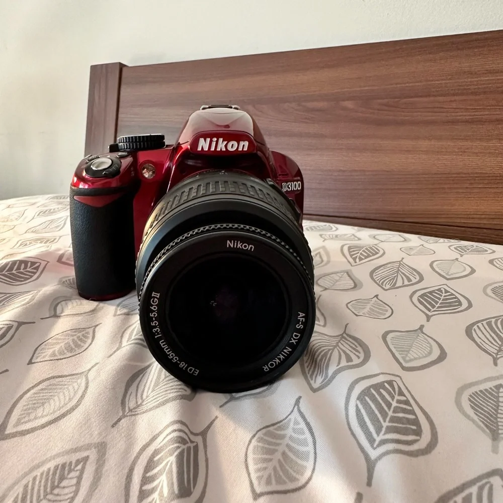 Nikon D3100 Digital SLR Camera with 18-55mm NIKKOR VR Lens - Red